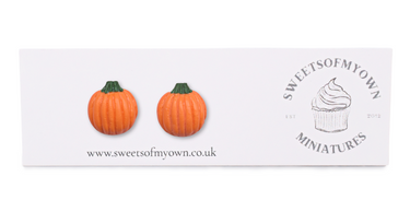 Orange Pumpkin Stud Earrings